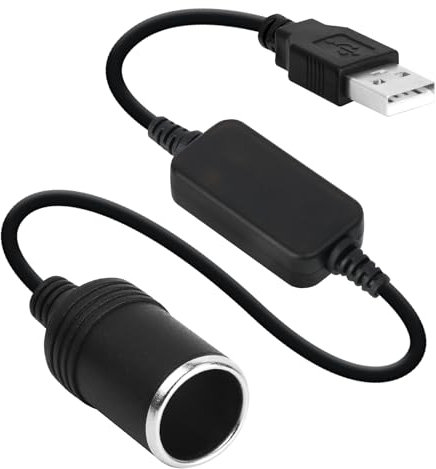35cm 5V 2A USB A mâle à 12V 1A Allume-Cigare de Voiture Prise Femelle convertisseur, Adaptateur USB vers Allume-Cigare 10W Max Compact et Pratique pour Dashcams Électroniques Conduite DVR GPS Caméra