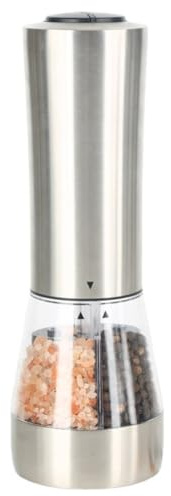 Asyduey Juego de Molinillo de Sal y Pimienta EléCtrico, Molinillo de Sal y Pimienta EléCtrico 2 en 1 Recargable con Grosor Ajustable