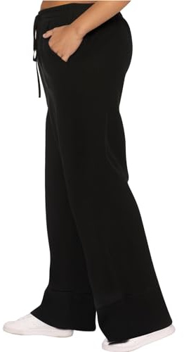 Generisch Pantalon de grossesse pour femme - Taille élastique avec cordon de serrage - Pantalon long décontracté - Poche pratique - Confortable pour les femmes enceintes, Noir , S