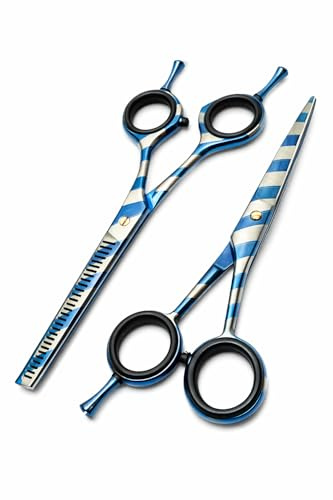 Set de 2 Tijeras Profesionales de Peluquería – Tijera de Corte 5” con Tornillo Rotativo + Tijera de Esculpir 30 Dientes 5.5” – Kit Profesional para Peluqueros, Academias y Estudiantes