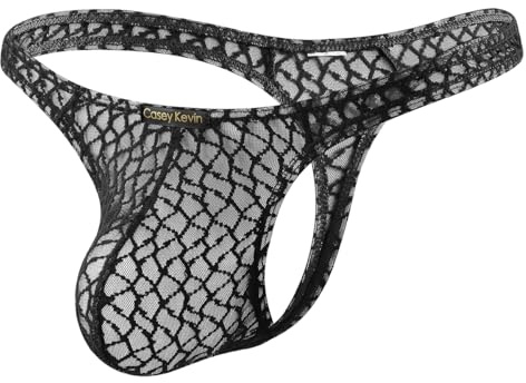 Casey Kevin Stringtrosa herr spets transparent nät stringtrosa sexiga underkläder G-string låg midja andningsbara trosor