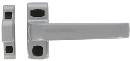 Amig - Tür- und Fenstergriff Mod. GAMMA | 122 x 70 mm | Rosette | rechts | Innentüren und Fenster | ohne Vierkant | Aluminium Silber