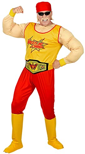 W WIDMANN MILANO Party Fashion - Costume campione di wrestling con camicia muscolosa, pugile, lottatore, costumi in maschera