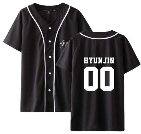 StrayKidz Tshirt Kpop StrayKids Yellow Wood Manches Courtes Changbin Hyunjin Felix Seungmin Jeongin Jisung Minho Woojin BangChan Nouveau Décontracté Col Rond T-Shirt d'uniforme de Baseball