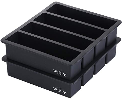 Witice - Cubiteras de silicona grandes para whisky (2 unidades) – molde de mantequilla, con cubitos de hielo de liberación fácil para whisky y cóctel, grado alimenticio y sin BPA
