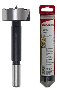 Fischer punta da trapano Forstner D-WFo 35 mm, Punta elicoidale dentata con punta di centraggio,ideale per fori profondi in legni teneri, legni duri e travi, 551339, grigio