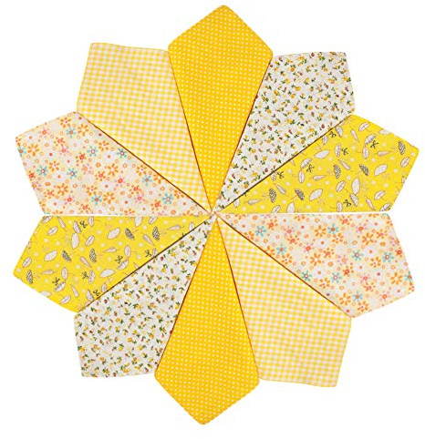 HOULIFE - Fazzoletti da donna in puro cotone giallo, 5/10 pezzi, 36 x 36 cm, regalo per la festa della mamma multicolore Medium