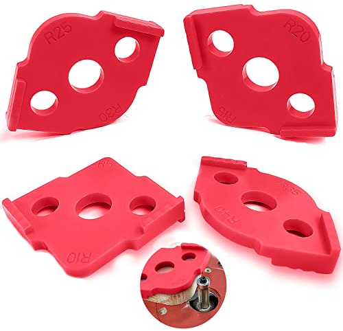 Lot de 4 Gabarit pour Defonceuse a Bois Sur Table, R5 - R40 Gabarit Plan de Decoupe Travail Accessoires de Routage de Rayon D'angle, Gabarit Dguide de Defonceuse en ​Demi Cercle