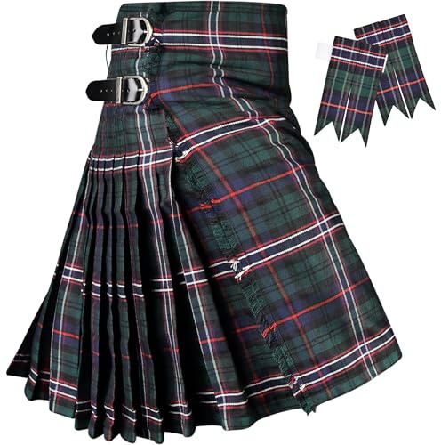 Kilt for Men I Scottish Tartan Kilts Polyviscose 8 Yard Traditional Mens Kilt (US, Numeric, 38, 40, Regular, Regular, Scottish National)