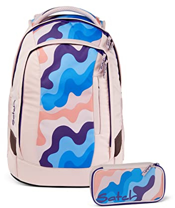 satch Sleek Schulrucksack Set 2tlg. inkl. Schlamperbox (Candy Clouds)