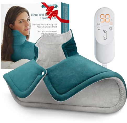 Cuscinetto riscaldante per collo e spalle, regalo di San Valentino per lei, donne, mamma, uomini, papà, compleanno, Natale, 0,9 kg, 6 impostazioni di calore, 2 ore, spegnimento automatico, casa e