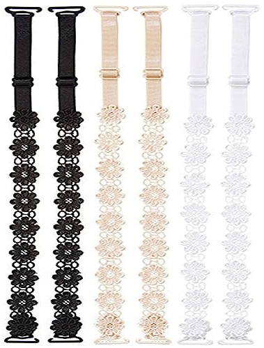 VICZON Lot de 3 Paires de Bretelles de Soutien-Gorge pour Femme en Dentelle Florale sous-vêtements réglables, Femmes Dentelle Bretelles de Soutien-Gorge