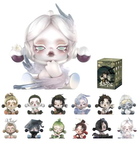 POP MART SKULLPANDA The Ink Plum Blossom Series Figures, SKULLPANDA Blind Box Figures, Random Design Action Figures Collectible Toys Home Decorations, Holiday Birthday Gifts, Single Box