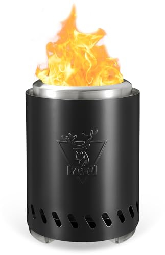 Generic Rauchfreie Feuerstelle,Tischfeuerstelle Feuerstelle Rauchfrei Campingkocher für den Außenbereich die, Betrieben mit Pellets oder Holz, mit Reisetasche, 2 Mini-Sticks, Feuerfester Matte 25x18CM