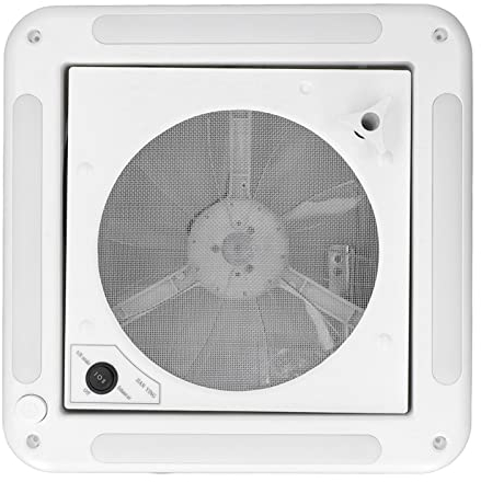 Ventilateur de Toit pour Camping-car, Ventilateur Plafond 12V 3.6W, Plafond Réversible avec Lumière, Matériau qualité Supérieure, Faible Bruit, Résistant aux Insectes,