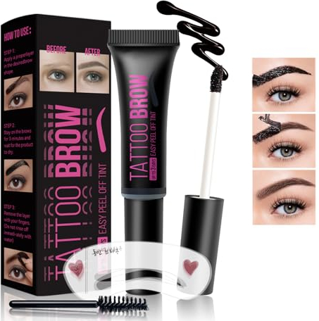 Tattoo Augenbraue Gel Augenbrauenstift Augenbrauenstyling Gel Augenbrauenfarbe Tint Creme Peel Off Augenbrauen Gel Natürlichen Tattoo Brow Gel Langanhaltend Wasserdicht, 10ml (#01)