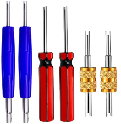 Reifen-Ventilschaftentfernungswerkzeug-Set, R134 R12 A/C HVAC Klimaanlage, Schrader-Ventil, Schaftkernentferner, Werkzeug (6 Stück VAVLE Tools)