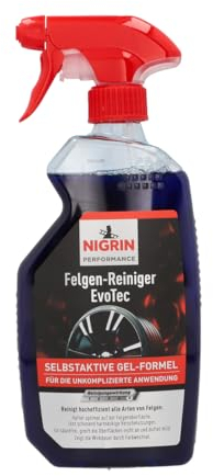 NIGRIN Felgen-Reiniger EvoTec hocheffektive Reinigung Aller Arten von Felgen, integrierter Wirk-Indikator, selbstaktiv, säurefrei, blau, 500ml