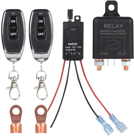 EXLECO Batería de corte de circuito, 12 V-72 V, interruptor de batería, 200 A, zapata de batería ajustable con mando a distancia, antirrobo, acoplamiento de batería, para barco, camión
