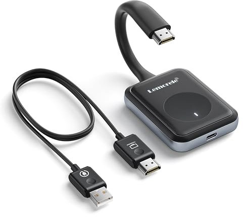 Lemorele Wireless HDMI Transmitter and Receiver Supports 8 TXS to 1 RX für Streaming Video Audio File von Laptop, PC zu HDTV, Projektor, 5G/2.4G 50M HDMI Funkübertragung