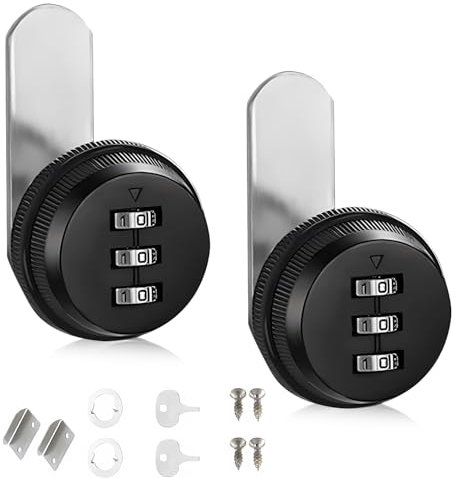 DHSWNNG 3 Stellige Code Zahlenschloss, 2 Stück Nockenschloss Briefkastenschloss Ohne Schlüssel Passwort Schubladenschloss Briefkasten Zahlenschloss für Schrank (Silber)