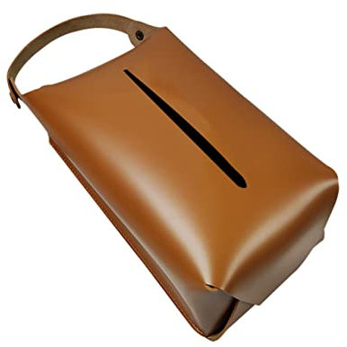 PHENOFICE Scatola Porta Fazzoletti in Pelle Ecologica Appesa Creativa Casa Semplice Da Tavolo Bocca Piatta E Estrazione Facile