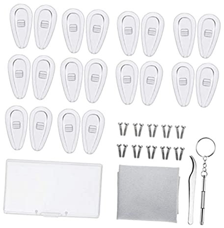 OHPHCALL Brillen Reparaturset Mit Nasenpads Und Schrauben Inklusive Pinzette Und Aufbewahrungsbox Praktisches Zubehör Für Brillenpflege Und Selbstreparatur Geeignet Für Sonnenbrillen Und