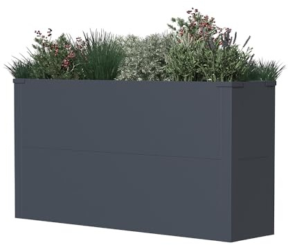 WESTMANN Metall Pflanzkübel Talus L | Rechteckiger Pflanzkasten modern | Galvanisierter Stahl | Anthrazit RAL7016 | Wetterfester Blumenkübel | 100x25x52 cm