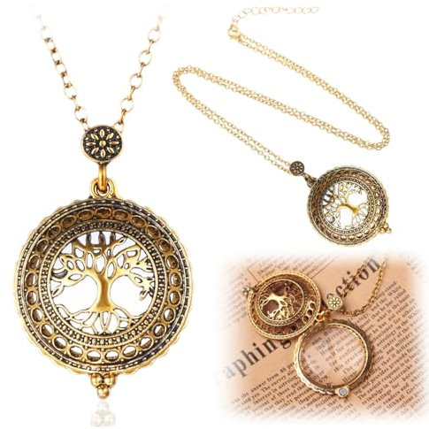 EIROVYA Collar con lupa con forma de árbol de la vida, lupa portátil para colgar, para leer libros y periódicos, 1 unidad
