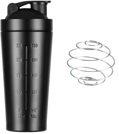FGTOPBY Shaker per Proteine in Acciaio Inox Bottiglia, 750 ML Shaker Steel con Miscelatore Sfera,Fitness Mixer per Bevande Proteiche per Gli Appassionati di Sport All'aria Aperta