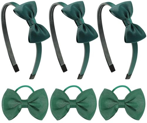 3 Morceaux De Bugstadband Et 3 Morceaux De Corde Capillaire, Accessoires De Cheveux Pour Enfants, Groupe Bowstad, Accessoires À Cheveux À La Mode Et Polyvalents, Accessoires De Coiffure (Vert).