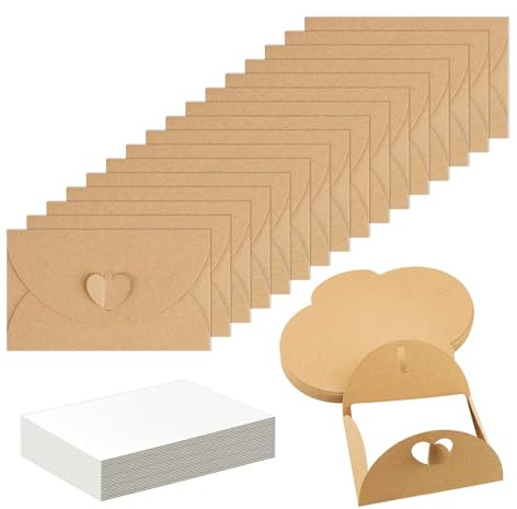 30 enveloppe kraft、enveloppe cadeau,mini enveloppes、contenant 30 cartes vierges、petite enveloppes、pour les mariages, Noël, les cartes-cadeaux, les cartes de remerciement DIY
