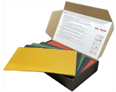 Ubswax Bivax ljus pysselset – 10 bivaxplattor 20 x 12 cm – naturligt ljus gör-det-själv set barn – miljövänliga bivaxljus, gör-det-själv för hem och skola (flerfärgad)