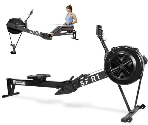 Fitvids Rowing Machine for Home, Professional Indoor Rowers, Wind Resistance Rowers with LCD Display, Adjustable Air Resistance, Comfortable Seat Cushion, Easy Storage