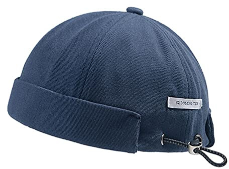 CLAPE Gorra sin visera Hombre Mujer Gorro Docker Ajustable Plegable, CT15-Blue, Talla única