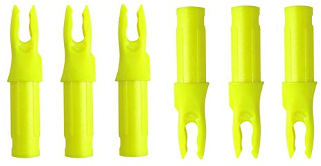 50pcs Pfeilnocke Pfeil Nocken Arrow Nocks Kunststoffnocke für ID 6.2mm Pfeilwelle Carbonpfeil End Zubehör (Gelb)