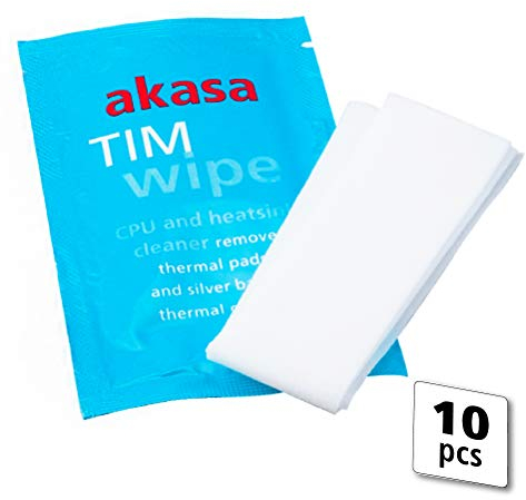 Akasa TIM Wipes | Thermal Paste Remover | Citrus-based Solvent | 180 x 175 mm | 10pcs | Tech for Techs Recommended | Ideal for CPU, GPU, Heatsink and Chipset | AK-TCW-02