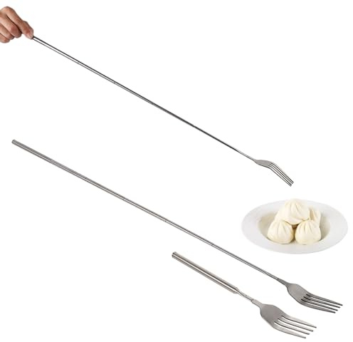 Omabeta Extendable Fork,22-64cm Telescopic Fork Spoon,for BBQ Cooking