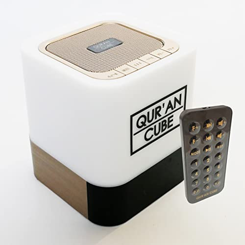 Qur’an CubeⓇ Quran Speaker With Multiple Translations and Reciters, Remote Control and Built in Bluetooth (Rose Gold)