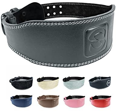 Weight-lifting Belt Gewichthebergürtel Kraftraining | Gym Gürtel Gewichtheben Powerlifting Belt für Kraftsport wie Deadlift, Kniebeugen und Body-Building | Fitness-Gürtel mit Polster, Schwarz-Glatt M