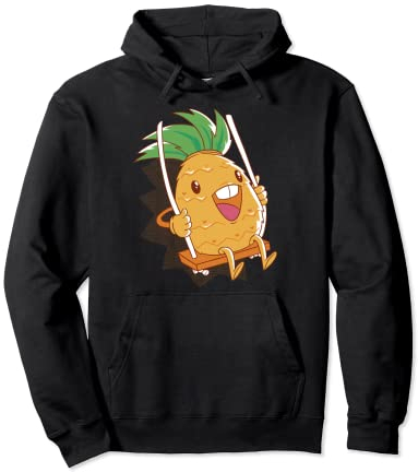 Ananas sur une balançoire Fruit de dessin animé Sweat à Capuche