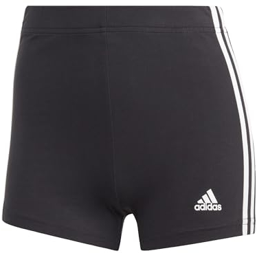 adidas Damen Essentials 3-Stripes Single Jersey Booty Shorts, Black/White, M