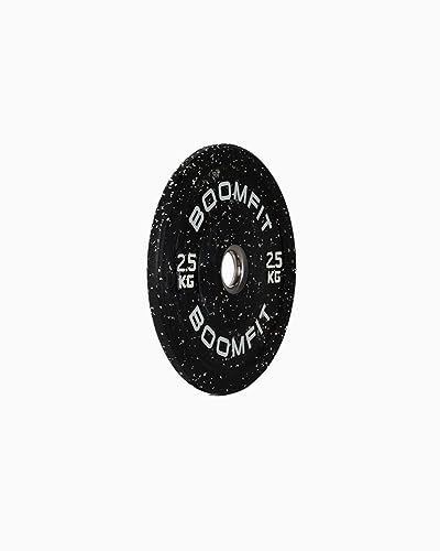 BOOMFIT Disco Hi-Temp de Goma 2,5 kg | Orificio 50 mm para Barra Olímpica de Musculación | caucho vulcanizado que absorbe el impacto y el ruido | Home Gym y Técnica de Levantamiento