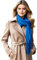 LA FERANI Damen Kaschmir Schal dünn Halstuch Frühling 185x65 Kaschmirschal royal blau Pashmina stilvoll elegant Wollschal Wolle Uni Farbe Damenschal (Blau)