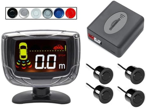 MSCHENZW Kit sensore di parcheggio wireless, display LCD, 4 sonde radar, di allarme per monitoraggio retromarcia, 500436340