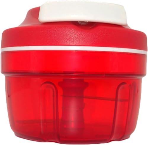 SPORWAY Taglierina Manuale per Cipolle e Verdure, Tritatutto Con Corda per Frutta, Noci, Aglio (Rosso-2)