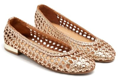 GIOSEPPO Ballerines en Cuir tressé Lorain, Platine, 40 EU