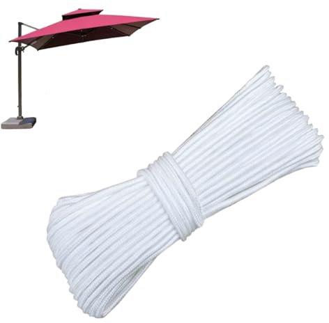 Patio Umbrella Cord Line, 3.4 Meters Nylon Patio Parasol Cord Replacement Accessories for Outdoor Beach Courtyard Table