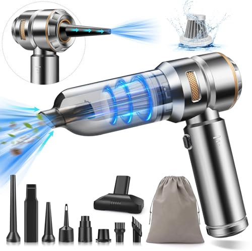 CHOLANG Handstaubsauger Akku,4-in-1 20000PA Handstaubsauger eingebaut 6000mAh Akku mit bürstenlosem Motor Luftstaub & Luftgebläse & Pumpe Autostaubsauger für Auto, Büro und Hausreinigung