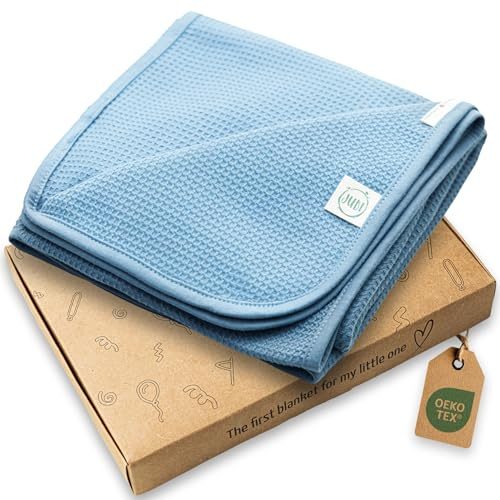 Jubi® Coperta Neonato Estiva 70x100 cm 100% Cotone – leggera e traspirante – copertina neonato morbida per carrozzina e lettino – certificata Oeko-Tex – regalo nascita